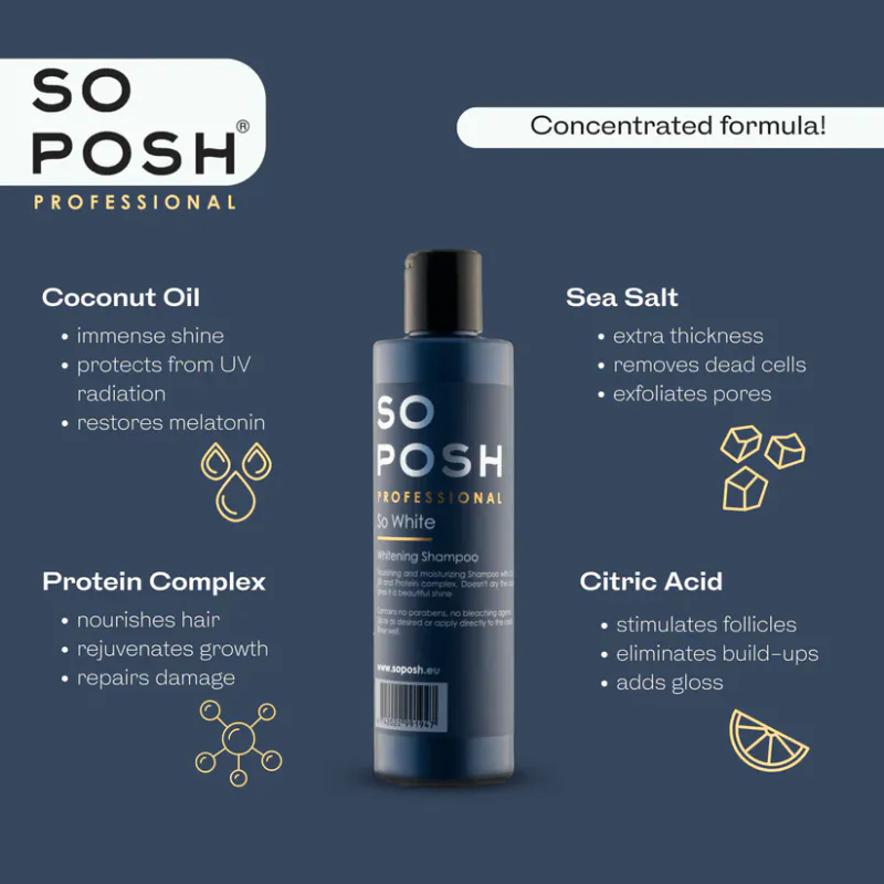 So White whitening 250 ml. shampoo, SoPosh
